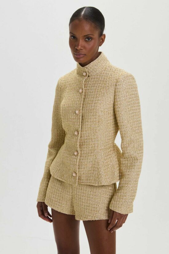 Imagem de Casaco Poly Golden Tweed Le Blog